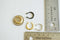 Shiny Gold Crescent Moon Connector Charm- Half moon link spacer charm, horizontal 2 holes, curved moon, U Shaped, Gold Moon Charm, Bulk, 364 - HarperCrown