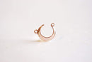 Shiny Pink Rose Gold Vermeil Crescent Moon Connector- 22k rose gold plated Sterling Silver,Moon Charm Pendant,Moon Connector Link Spacer,323 - HarperCrown