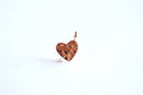 Shiny Pink Rose Gold Vermeil Hammered Heart Charm- 22k gold plated Sterling Silver Heart Charm Pendant, Medium Gold Heart, Stamping Heart - HarperCrown