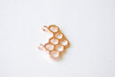 Shiny Pink Rose Gold Vermeil Honeycomb Charm- 18k gold plated over Sterling Silver Honeycomb, Rose Gold Hexagon, Pink beehive Charm, 241 - HarperCrown