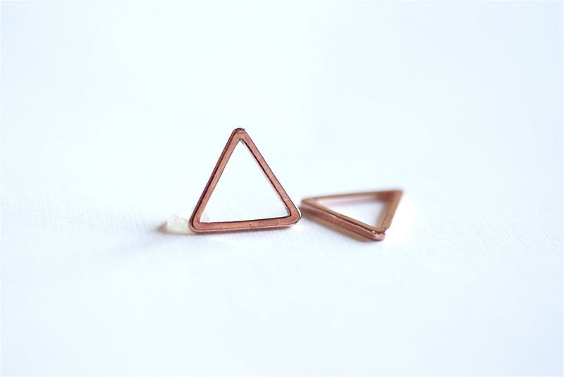 Shiny Pink Rose Gold Vermeil Open Triangle Connector Charm- 18k gold over Sterling Silver Geometric Triangle Charm, Chevron, Arrow, 270 - HarperCrown