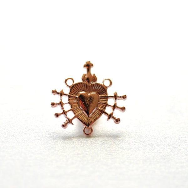 Wholesale Charms - Shiny Pink Rose Vermeil Gold Holy Sacred Heart Connector  Charm- 18k gold plated over 925 silver Religious Rosary Pendant, Heart  Rosary, 214 – HarperCrown