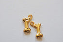 Shiny Vermeil Dog Bone Gold Charm - Small Dog Bone, Man's best Friend Charm, 18k gold plated over sterling 925 silver, Gold Doggy Bone, 107 - HarperCrown