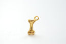 Shiny Vermeil Dog Bone Gold Charm - Small Dog Bone, Man's best Friend Charm, 18k gold plated over sterling 925 silver, Gold Doggy Bone, 107 - HarperCrown