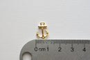 Shiny Vermeil Gold Anchor Connector - 18k gold plated over sterling silver, Gold Anchor Link Spacer Connector, Nautical Anchor Charm, 101 - HarperCrown