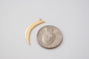 Shiny Vermeil Gold Crescent Moon Charm- 18k gold plated over Sterling Silver, Gold Half moon charm pendant, Gold Tusk Charm, Gold Moon, 46 - HarperCrown