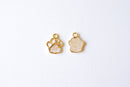 Shiny Vermeil Gold Dog Paw Foot Print Charm- 18k gold plated over sterling silver dog paw, gold doggy paw charm pendant, gold dog tag, 206 - HarperCrown