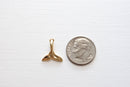 Shiny Vermeil Gold Dolphin Fin Tail Charm - 18k gold plated over sterling silver, shiny gold Dolphin tail, gold whale tail, beach charms,106 - HarperCrown