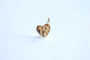 Shiny Vermeil Gold Hammered Heart Charm- 22k gold plated Sterling Silver Heart Charm Pendant, Gold Heart, Stamping Heart, Dangle Heart, - HarperCrown