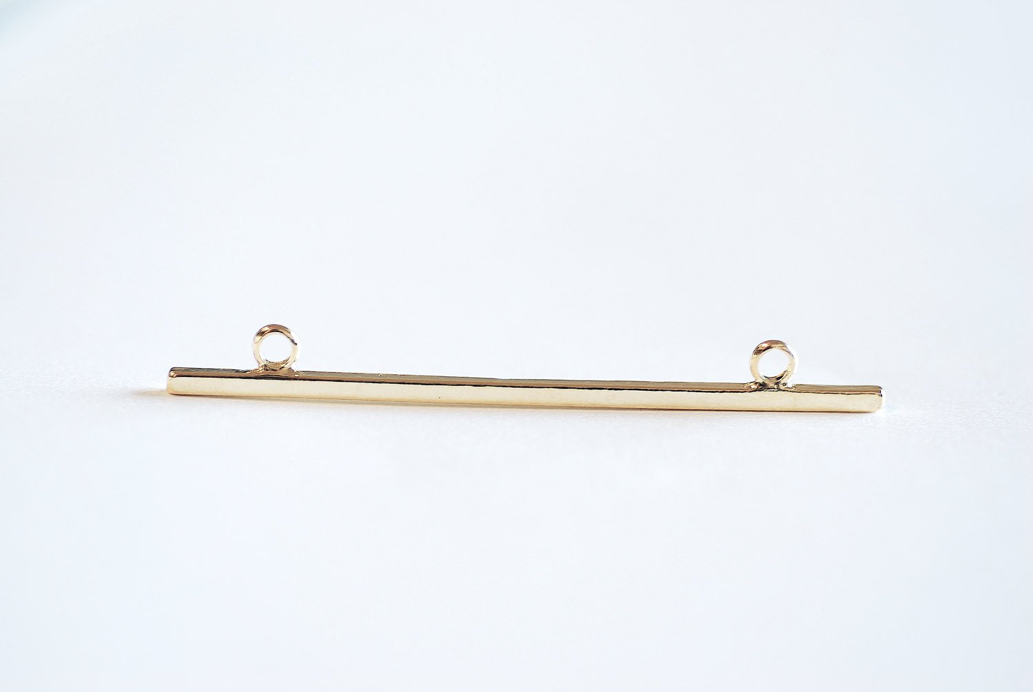 Shiny Vermeil Gold Long Bar Connector Charm- 22k Gold Plated Sterling Silver, Vermeil Gold Gold Square Bar Connector, Skinny Thin Bar, 315 - HarperCrown