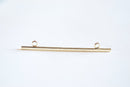 Shiny Vermeil Gold Long Bar Connector Charm- 22k Gold Plated Sterling Silver, Vermeil Gold Gold Square Bar Connector, Skinny Thin Bar, 315 - HarperCrown