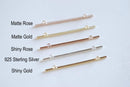 Shiny Vermeil Gold Long Bar Connector Charm- 22k Gold Plated Sterling Silver, Vermeil Gold Gold Square Bar Connector, Skinny Thin Bar, 315 - HarperCrown