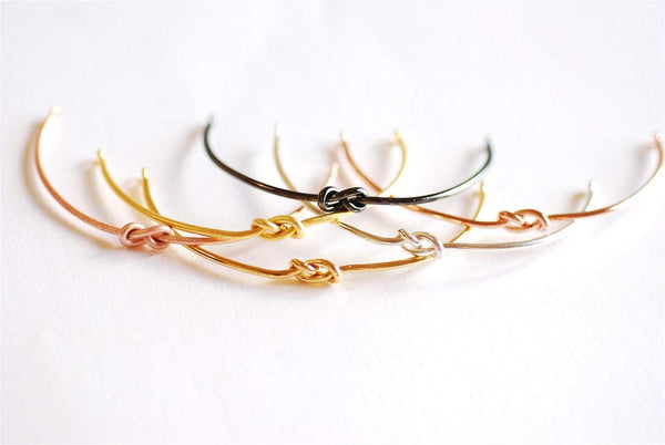 Shiny Vermeil Gold Love Knot Bracelet- 18k gold plated Sterling Silver Knot Cuff Bracelet, Adjustable Bracelet, Bow Bracelet, Love knot, 263 - HarperCrown