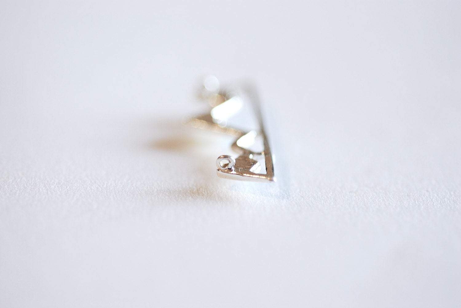 Shiny Vermeil Gold Mountain Range Charm- 22k gold plated Sterling Silver Mountain Peak Connector Charm, Hiking Charm, Snow Mountain, 318 - HarperCrown