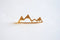 Shiny Vermeil Gold Mountain Range Charm- 22k gold plated Sterling Silver Mountain Peak Connector Charm, Hiking Charm, Snow Mountain, 318 - HarperCrown