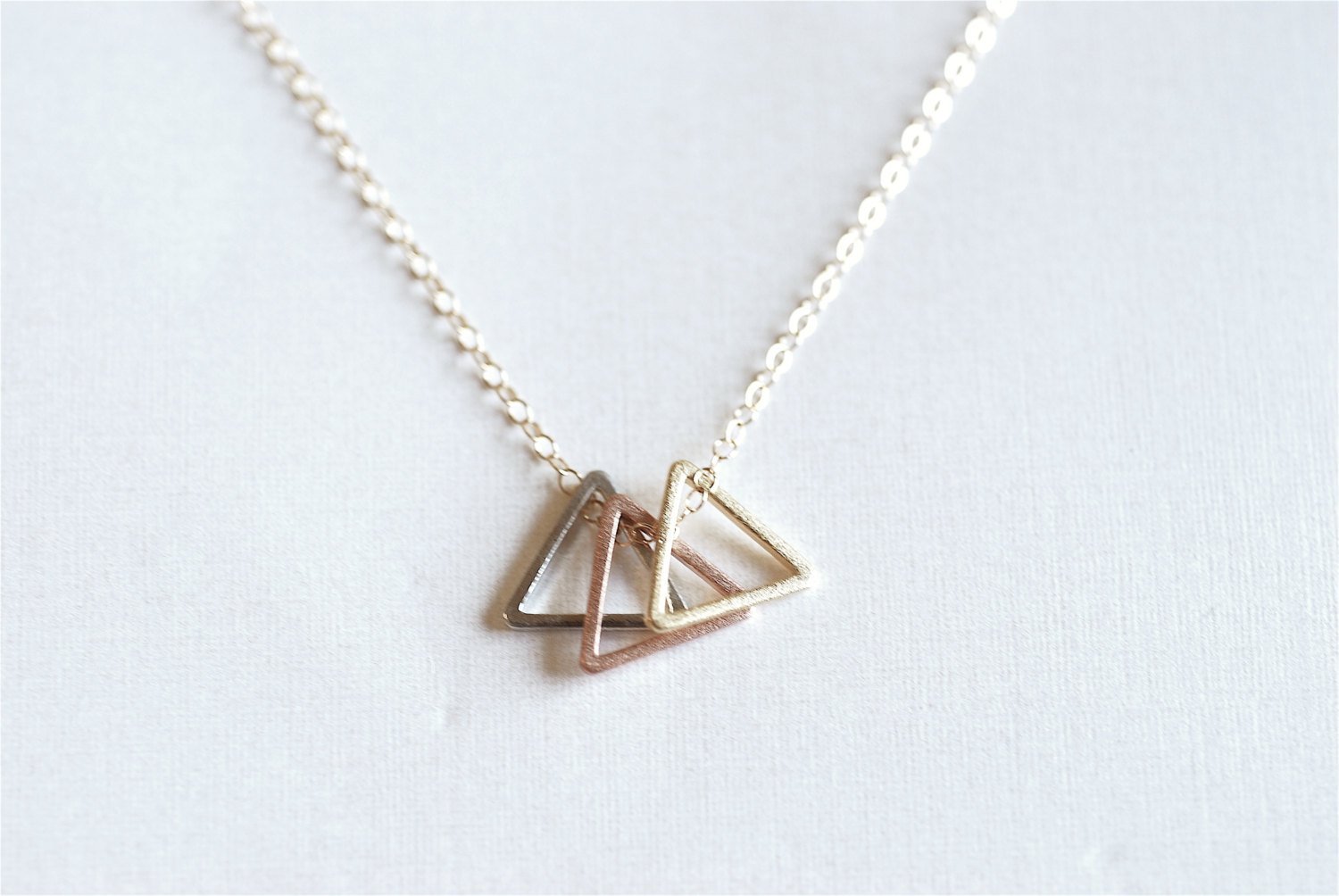 Shiny Vermeil Gold Open Triangle Connector Charm- 18k gold over Sterling Silver Triangle Charm, Chevron, Arrow, Geometric Triangle - HarperCrown