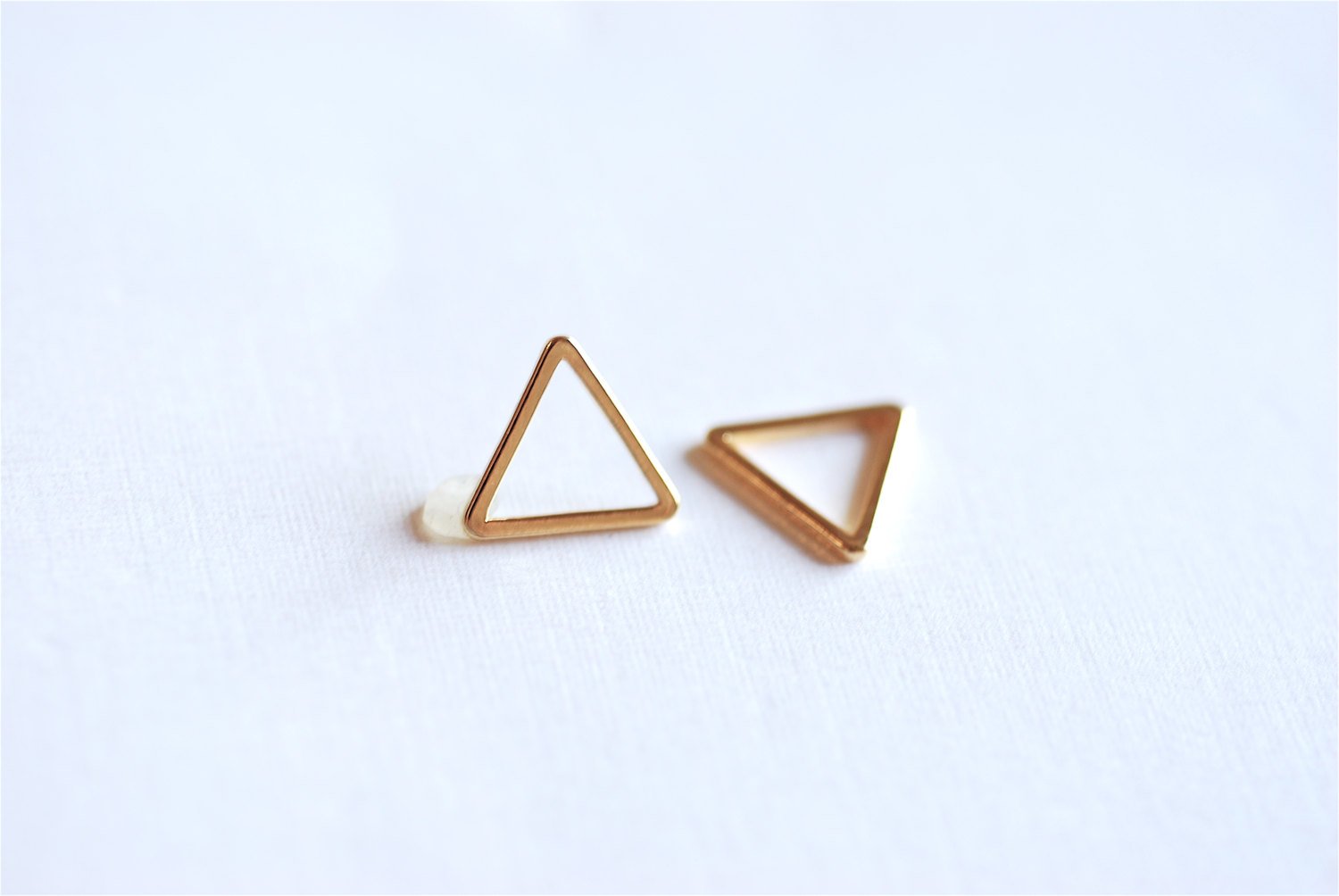 Shiny Vermeil Gold Open Triangle Connector Charm- 18k gold over Sterling Silver Triangle Charm, Chevron, Arrow, Geometric Triangle - HarperCrown