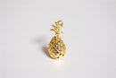 Shiny Vermeil Gold Pineapple Charm Pendant- 18k gold plated over Sterling Silver, Hawaiian Pineapple Pendant, Pineapple Charm, Fruit, 275 - HarperCrown