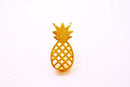 Shiny Vermeil Gold Pineapple Connector Charm- 18k gold plated 925 Sterling Silver, Hawaiian Gold Pineapple Charm, Pineapple Fruit Charm, 260 - HarperCrown