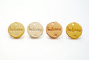 Shiny Vermeil Gold Round BELIEVE Disc- 18k gold plated over Sterling Silver, 12mm Round Gold Disc, Believe, Vermeil Gold Round Blanks, 185 - HarperCrown