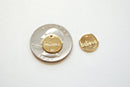 Shiny Vermeil Gold Round BELIEVE Disc- 18k gold plated over Sterling Silver, 12mm Round Gold Disc, Believe, Vermeil Gold Round Blanks, 185 - HarperCrown