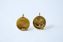 Shiny Vermeil Gold Round Ohm Sanskrit Disc- 18k gold plated over Sterling Silver, Yoga Om pendant, Gold Om Disc, Vermeil Supplies, Beads,204 - HarperCrown