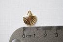 Shiny Vermeil Gold Sea Shell Charm- 18k gold over Sterling Silver, Vermeil Gold Oyster Shell Charm, Sea life Charm, Beach Charms, Beads, 72 - HarperCrown