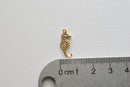 Shiny Vermeil Gold Seahorse- 18k gold over sterling silver Seahorse Charm, Gold Sea life Charm, Gold Sea creature charm, gold plated charms - HarperCrown