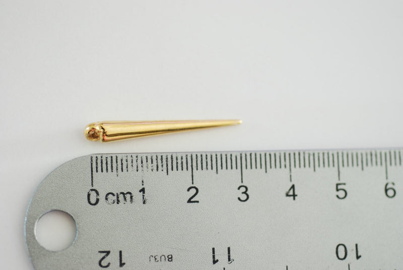 Shiny Vermeil Gold Spike Charm- 18k gold plated over sterling silver, needle charm, dagger spike charm pendant, vermeil charms wholesale,226 - HarperCrown