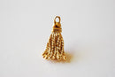 Shiny Vermeil Gold Tassel Charm Pendant- 18k gold plated over Sterling Silver Tassel, Vermeil gold Triangle Charm, Wholesale Beads, Bulk - HarperCrown