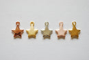 Shiny Vermeil Rose Gold Star- 18k gold plated over Sterling Silver Star Charm, Gold Star Stamping Blanks, Reversible Star, Gold Star beads - HarperCrown