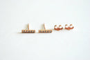 Short CZ Bar Earrings, Sterling Silver, Gold, Rose Gold, Bar Stud, Minimalist Stud, Simple Earring, Short Bar Earrings, Ear Crawler Earrings - HarperCrown