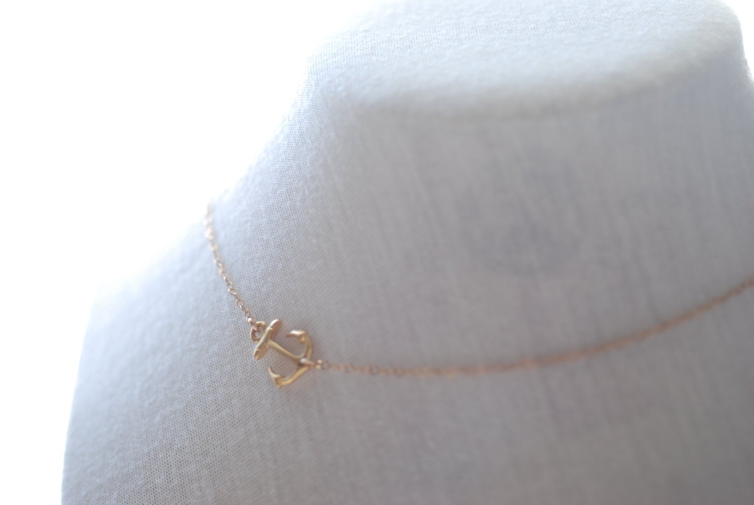 Handmade by HeirloomEnvy Sideways Anchor Necklace Gold Anchor Necklace Simple Minimalist Anchor Necklace Dainty Jewelry by HeirloomEnvy