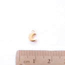Small Crescent Moon Charm | 16K Gold Plated Brass | Half Moon Horn Waning Eclipse Dainty Pendant Wholesale Charms B314 - HarperCrown