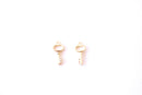 Small Dainty Key Charm | 16K Gold Plated over Brass CZ Cubic Zirconia | Tiny Gold Lock Key Pendant Wholesale Brass Charms B326 - HarperCrown