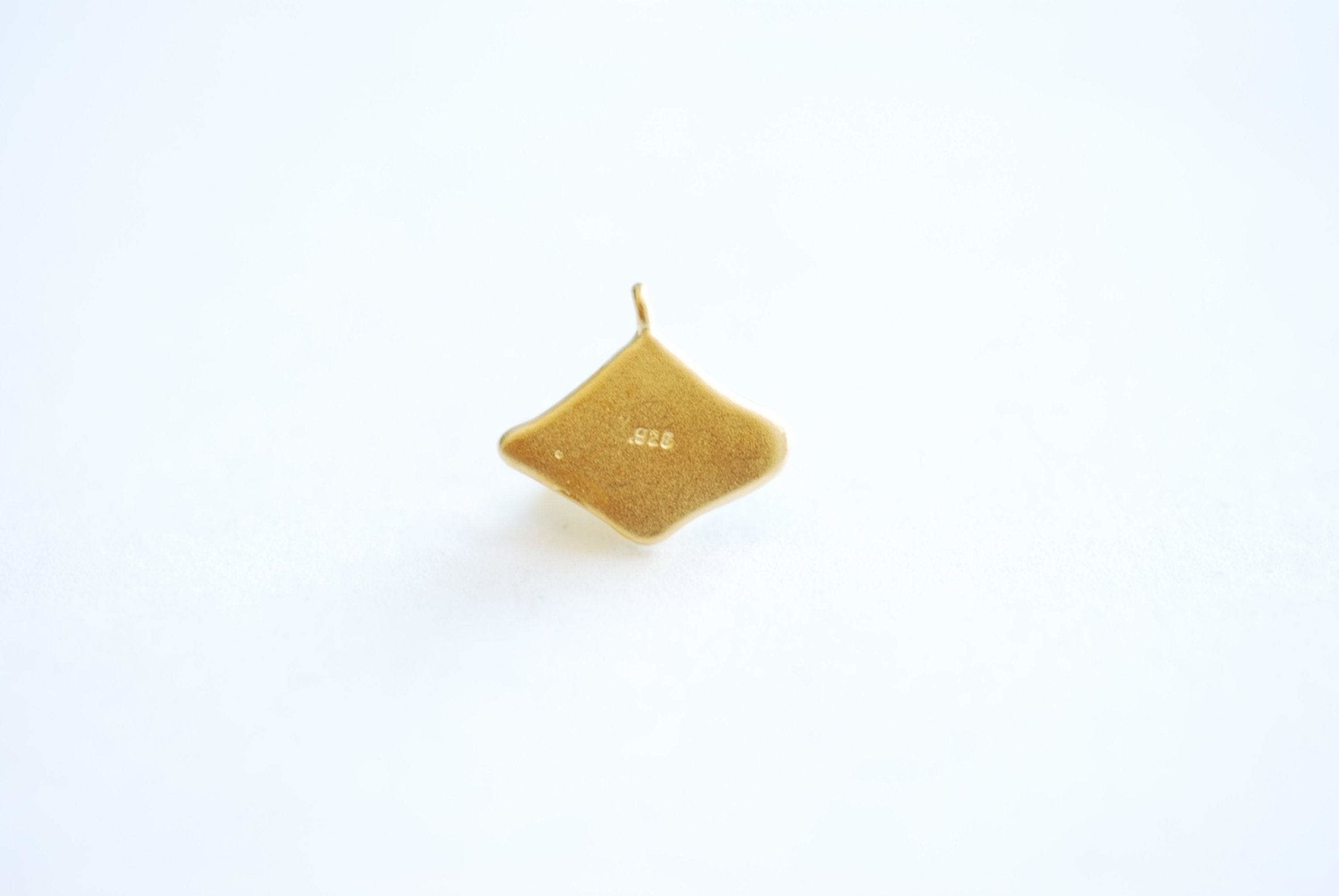 Small Evil Eye Charm - 18k vermeil gold plated 925 Sterling Silver, Diamond Shaped Evil Eye, Eye of Ra Good luck Protection, DIY Jewelry,495 - HarperCrown