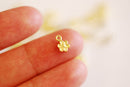 Small Flower Charm 925 Sterling Silver or 18k Gold Plated Flower Daisy Charm 7mm Floral Dandelion Flower with Petals Pendant - HarperCrown