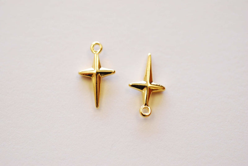 Small Gold Cross Charm - 16k Gold Plated over Brass Religious Cross Charm HarperCrown Wholesale Charms B279 - HarperCrown