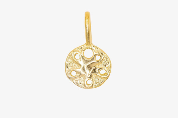 Small Sand Dollar Wholesale Charm 14K Gold, Solid 14K Gold, G188 - HarperCrown