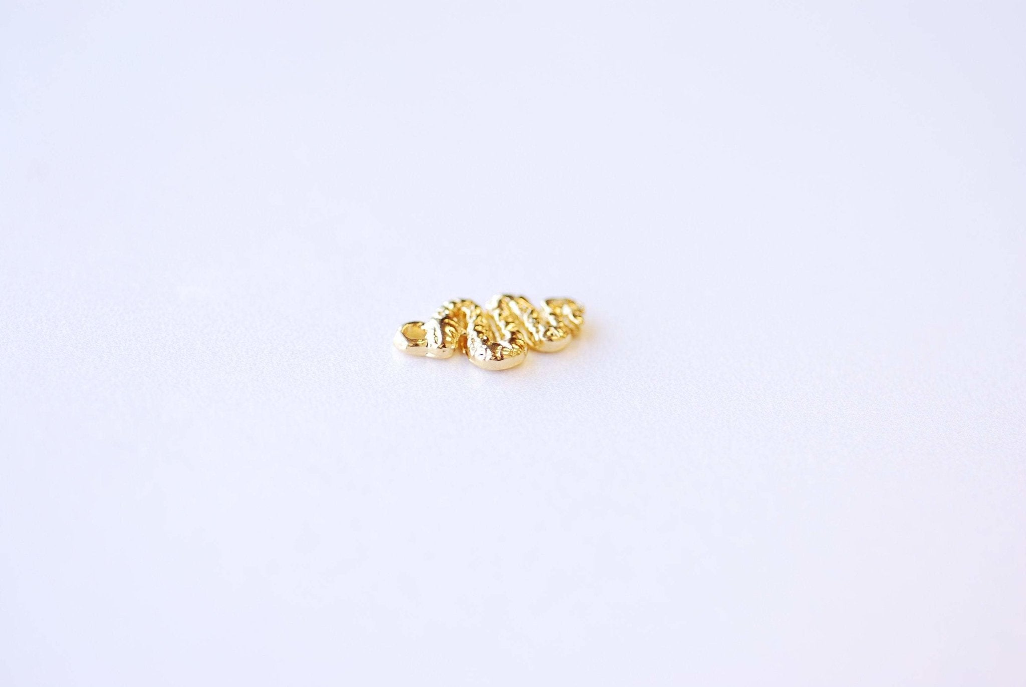 Small Snake Charm - Vermeil 18k gold plated 925 Sterling Silver, Coiled Snake Charm, Snake Drop Pendant, Gold Silver Snake Animal, J388 - HarperCrown