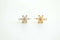 Snowflake connector Charm- Vermeil Gold 18k gold plated over Sterling Silver, Rose Gold, Cubic zirconia snowflake charm, Flower connector - HarperCrown