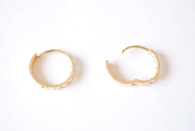 10k or 14k Real Gold Round Hollow Bamboo hoop Earrings 2.2 Inches Door -  Soul Jewelry