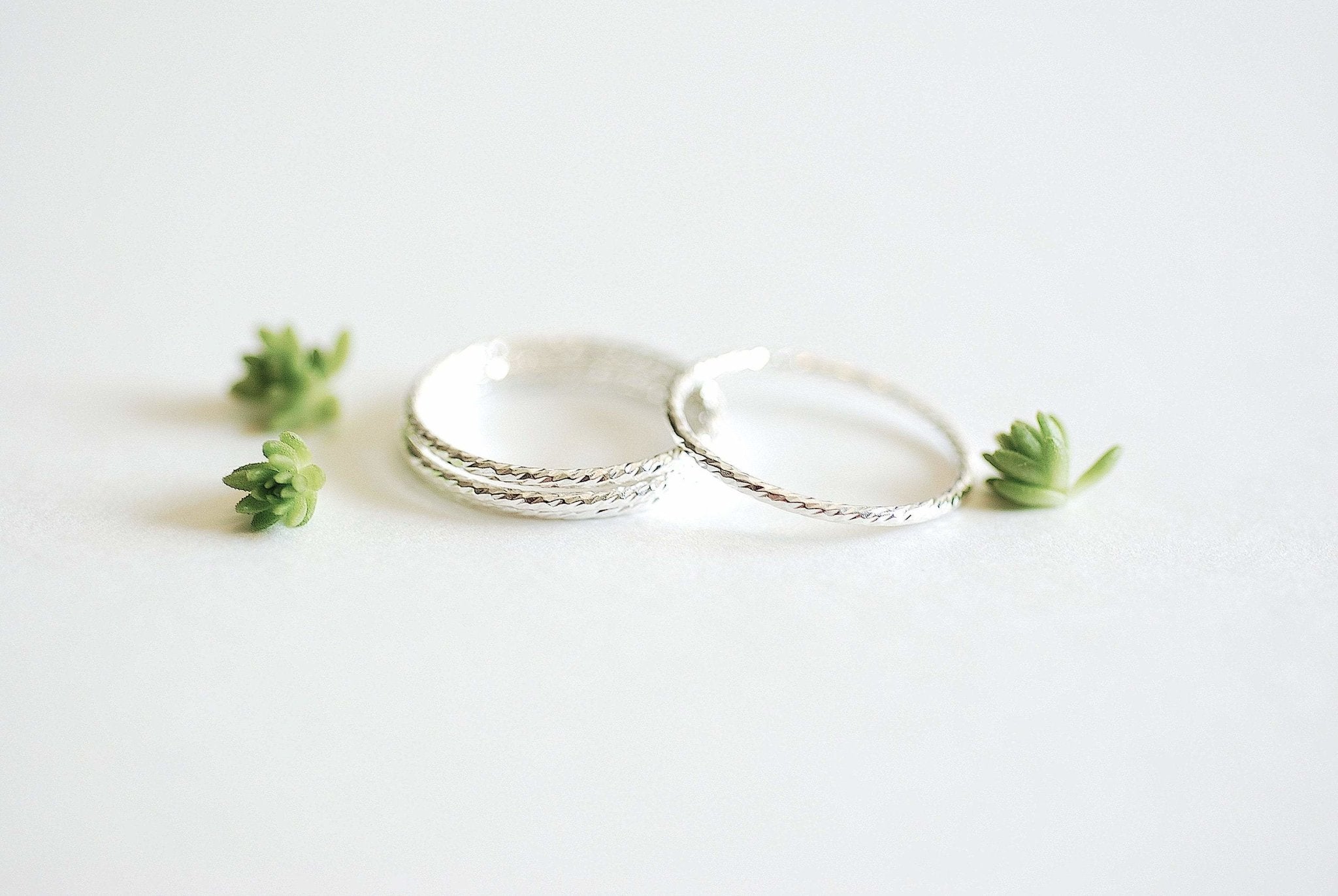 Sparkle Sterling Silver Stacking Ring - simple everyday sterling silver thin knuckle ring, midi ring, minimalist ring, dainty ring, [3] - HarperCrown
