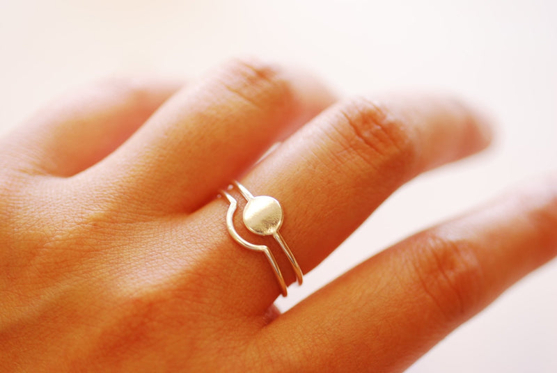 Sterling Silver or Gold Hand Hugging Ring, Embrace Ring