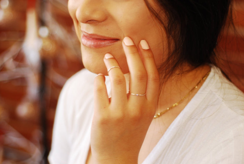 Stacking Ring - Sterling Silver, Gold Filled, Rose Gold Filled Rings, Pearl Ring, Minimalist Ring, thin band ring, solitaire ring, ring band - HarperCrown