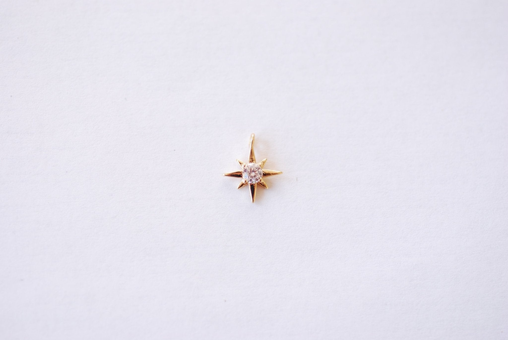 Star Cubic Zirconia Charm - CZ North Shiny Star Starburst Celestial Night Sky Constellation Galaxy HarperCrown Wholesale Charms B169 - HarperCrown