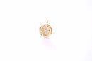 Star Micro Pave CZ Disc Charm | 16K Gold Plated Brass | Cubic Zirconia North Star Celestial Night Sky HarperCrown Wholesale Charms B312 - HarperCrown