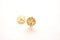 Star Round Cubic Zirconia Disc Charm - 16k Gold Plated over Brass North Star Starburst CZ DIY HarperCrown Wholesale B257 - HarperCrown
