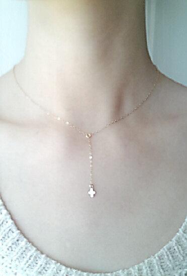 Sterling Silver Cross Rosary,Cross Necklace,Cross Rosary,Communion Gift,Dainty Rosary,Cross Pendant,Communion Jewelry,Minimalist Cross - HarperCrown