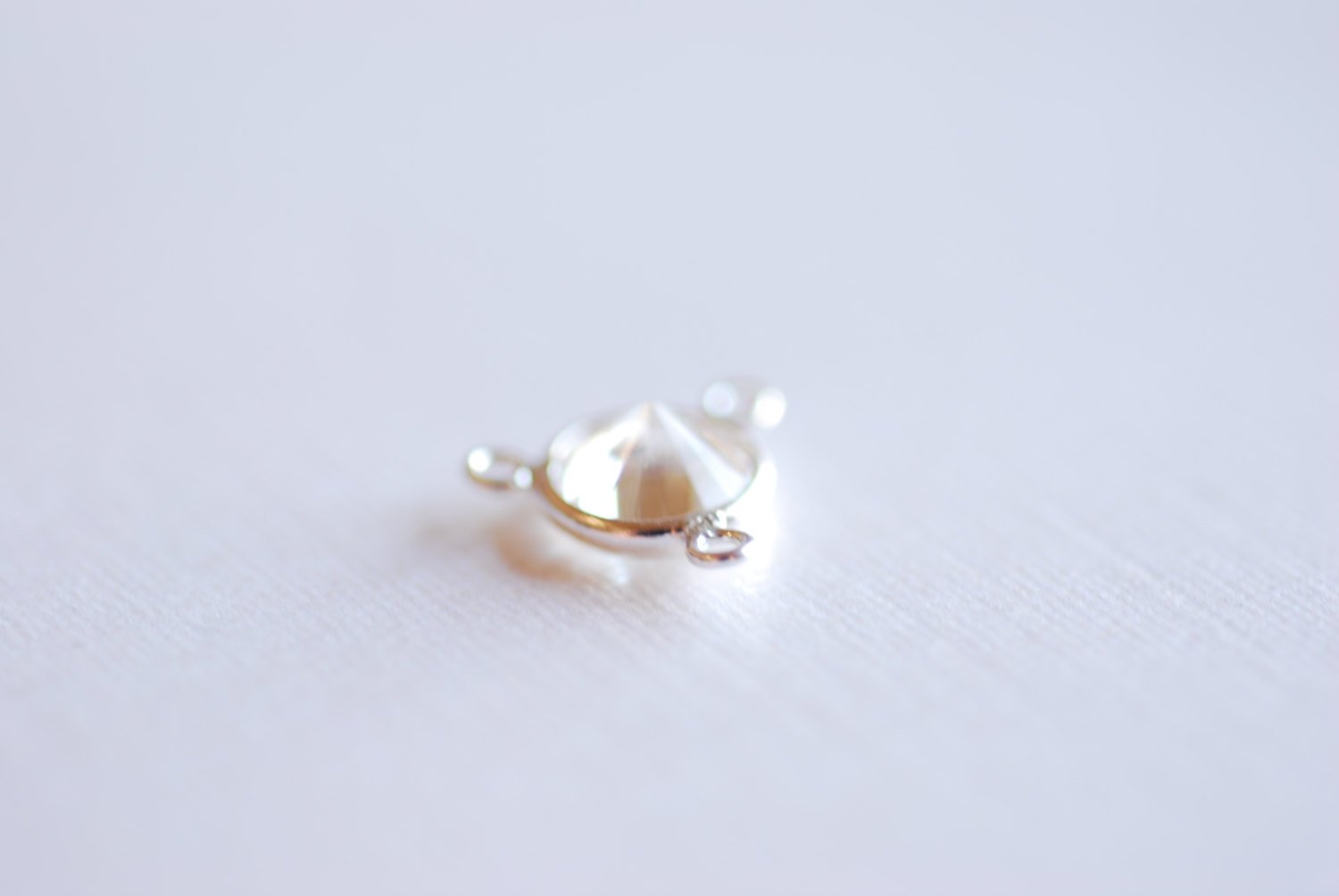 Sterling Silver Cubic Zirconia Y Link Connector Charm-- Lariat Necklace Finding, Sterling Silver Y Lariat Crystal Connector, 3 holes - HarperCrown